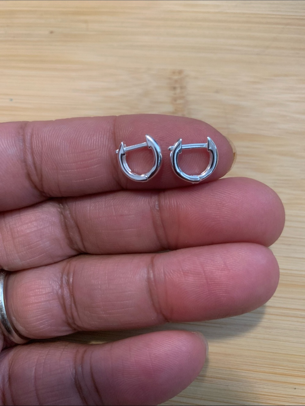 New Sterling Silver Huggie Hoop Earrings